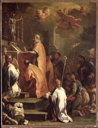 La Messe de Saint Grégoire - Luca Giordano